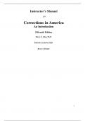 Corrections in America An Introduction, 15e Harry Allen, Edward Latessa, Bruce Ponder  (Instructor Manual All Chapters, 100% original verified, A+ Grade)