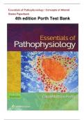 Essentials of Pathophysiology: Concepts of Altered States Paperback   4th edition Porth Test Bank