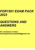 FOR1501 Exam pack 2023