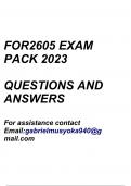 FOR2605 Exam pack 2023