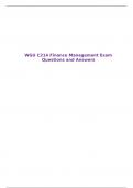 WGU C214 Finance Management Exam Questions and Answers