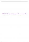 WGU C214 OA Financial Management Pre Assessment Exam