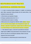 HESI PHARMACOLOGY PRACTICE QUESTIONS FOR FINAL EXAM Newest Questions and Answers (2024 / 2025) (Verified Answers)