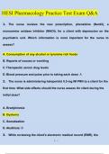 HESI Pharmacology Practice Test Exam 20242025 QUESTIONS WITH CORRECT ANSWERS 