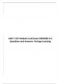 A&P 1 101 Module 6 Lab Exam (GRADED A+) Questions and Answers- Portage Learning
