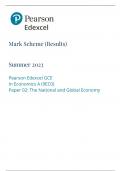 A level edexcel economics a paper 2 mark scheme 2023