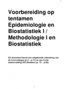 Epidemiologie en Biostatistiek I (Methodologie I en statistiek) Tentamenstof (hc+boeken) 
