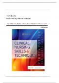 TEST BANK CLINICAL NURSING SKILLS AND TECHNIQUES, 10TH EDITION BY GRIFFIN PERRY POTTER