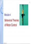 Behavioral Theories of Motor Control