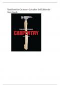 Test Bank for Carpentry Canadian 3rd Edition by Vogt Nauth