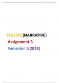 THL1502 assignment 3 Q&A Semester 1 2023
