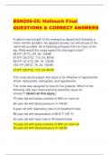 BSN206-05: Hallmark Final QUESTIONS & CORRECT ANSWERS