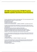 ATI RN Fundamentals 2019B Practice B(NEW Update Questions And Answers) A nurse is administering IV fluid to an older adult client. The nurse should perform which priority assessment to monitor for adverse effects? A) Auscultate lung sounds. B) Measure uri