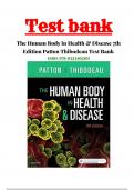 The Human Body in Health and Disease 7th Edition by Patton TEST BANKISBN:978-0323402101, All Chapters 1 - 25 Complete Guide A+
