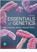 ESSENTIALS OF GENETICS UPDATED TESTBANK- 10TH EDITION COMPLETE KLUG TESTBANK