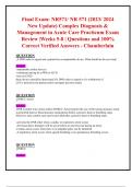 Final Exam: NR571/ NR 571 (2023/ 2024 New Update) Complex Diagnosis &  Management in Acute Care Practicum Exam Review |Weeks 5-8 | Questions and 100% Correct Verified Answers - Chamberlain 
