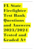 FL State Firefighter Test Bank Questions and Answers 2023/2024
