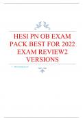 HESI PN OB  / ACTUAL EXAM QUESTIONS & ANSWERS 2022/2023 LATEST UPDATE / GRADED A+