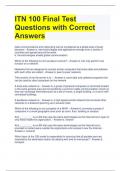 ITN 100 Final Test Questions with Correct Answers 