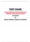  Foundations for Population Health in Community Public Health Nursing 5th Edition Test Bank By Marcia Stanhope, Jeanette Lancaster | Chapter 1 – 32, Latest - 2023/2024|