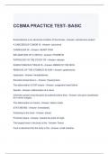 CCBMA PRACTICE TEST- BASIC  QUESTIONS AND ANSWERS