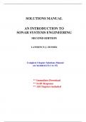 Solutions for An Introduction to Sonar Systems Engineering, 2nd Edition Ziomek (All Chapters included)