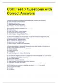 CSIT Test 3 Questions with Correct Answers