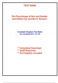 Test Bank for The Psychology of Sex and Gender, 2nd Edition Bosson (All Chapters included)