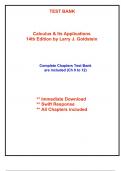 Test Bank for Calculus & Its Applications, 14th Edition Goldstein (All Chapters included)