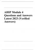 AHIP module 4 Questions and Answers Latest 2022/2023 Verified Answers.
