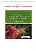 Test Bank For Foundations of Maternal-Newborn and Women's Health Nursing 7th Edition By Sharon Smith Murray, Emily Slone McKinney |All Chapters,  Year-2023/2024|