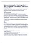 Nursing Acceleration Challenge Exam (NACE) I PN-RN: Foundations of Nursing Practice Test Q&A