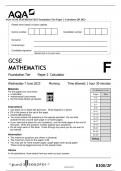 AQA GCSE MATHEMATICS Foundation Tier Paper 2 Calculator QP 2023 
