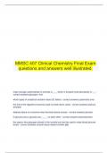 MMSC 407 Clinical Chemistry Final Exam questions and answers well illustrated.