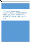 Test Bank - Brunner and Suddarths Canadian Textbook of Medical-Surgical Nursing, 4th Edition (El Hussein, 2019), Chapter 1-74 Latest Update 2024