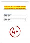 (Complete) CLC Section 1-5 Exams With Complete Solutions / Verified Answers