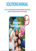 Abnormal Child Psychology 7th Edition Mash Solutions Manual / TEST BANK