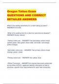 Oregon Tattoo Exam QUESTIONS AND CORRECT  DETAILED ANSWER