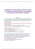 LIFEGUARD TEST: RED CROSS LATEST 2023-2024  (3 DIFFERENT VERSIONS LATEST) EACH VERSION  75 QUESTIONS AND CORRECT ANSWERS