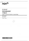 AQA A Level PSYCHOLOGY Paper 3 Mark scheme June 2023-7182/3
