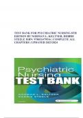TEST BANK FOR PSYCHIATRIC NURSING 8TH EDITION BY NORMAN L. KELTNER, DEBBIE STEELE ISBN: 978032479516 | COMPLETE ALL CHAPTERS NEWEST UPDATED 2024
