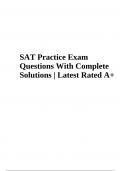 SAT Exam Questions With Complete Solutions Latest Updated 2024 (GRADED A+)