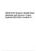 NRNP 6552 Final Questions With Correct Answers Latest Updated 2024 (GRADED)