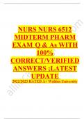 Nurs 6512 midterm pharm EXAM  QUESTIONS & ANSWERS/ LATEST UPDATE 2023-2024 / RATED A+