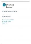 GCSE EDEXCEL May 2023 Higher Triple Science Physics Paper 1 Mark Scheme