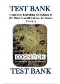 TEST BANK FOR COGNITION EXPLORING THE SCIENCE OF THE MIND, 7TH EDITION, DANIEL REISBERG ISBN 9780393624137 CHAPTER 1-14 | COMPLETE GUIDE A+