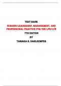 Test Bank For Nursing Leadership, Management, and Professional Practice for the LPN/LVN 7th Edition By Tamara R. Dahlkemper  |All Chapters,  Year-2024|