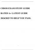 CHSOS EXAM STUDY GUIDE RATED A+ LATEST GUIDE 2024/2025 TO HELP YOU PASS.