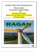 INSTRUCTOR’S SOLUTIONS    MANUAL- Microeconomics  Seventeenth Canadian Edition 							by Christopher T.S. Ragan(2024) McGill University/ ISBN 978-0-13-766398-9/Complete Guide