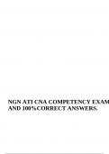 NGN ATI CNA COMPETENCY EXAM QUESTIONS AND 100%CORRECT ANSWERS.